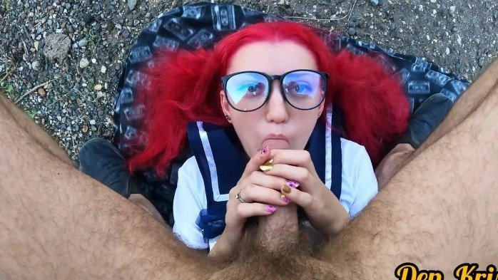 Schoolgirl With Pink Hair Gets Anal Sex
